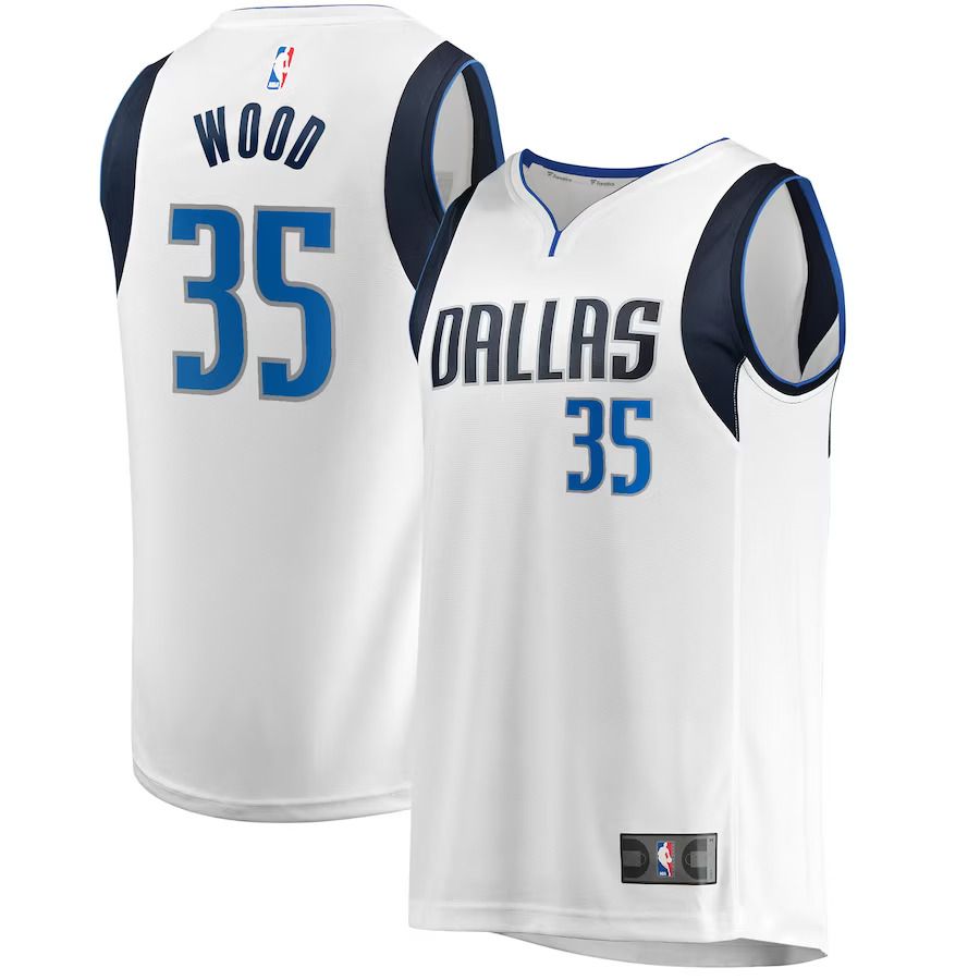 Men Dallas Mavericks #35 Christian Wood Fanatics Branded White Fast Break Player NBA Jersey